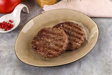 Grilled beef burger cutlet minced meat