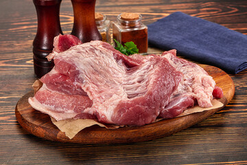 Raw fresh pork meat piece