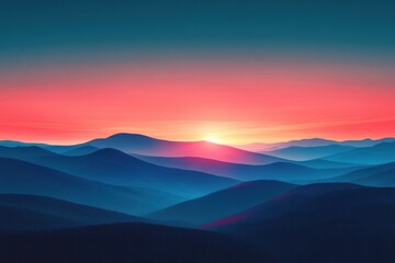 Obraz premium sunset in mountains