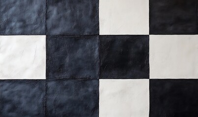 Fototapeta premium A checkered pattern of black and white tiles arranged in a grid formation.