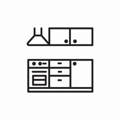 kitchen furniture cabinet icon sign vector