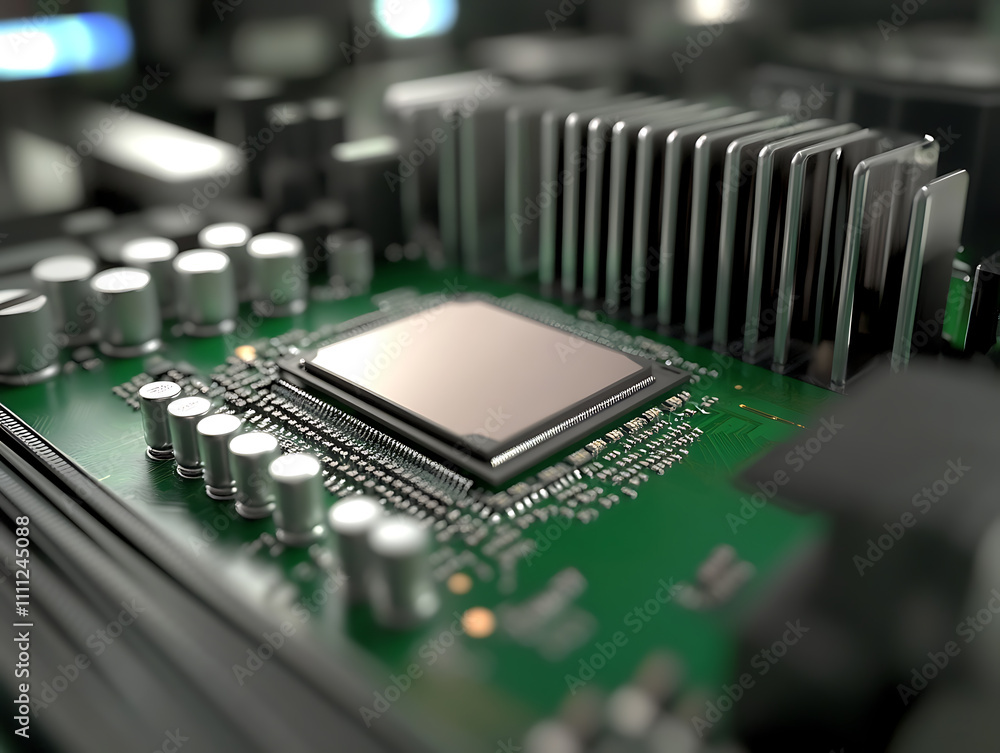 Poster central computer processors cpu concept, illustration