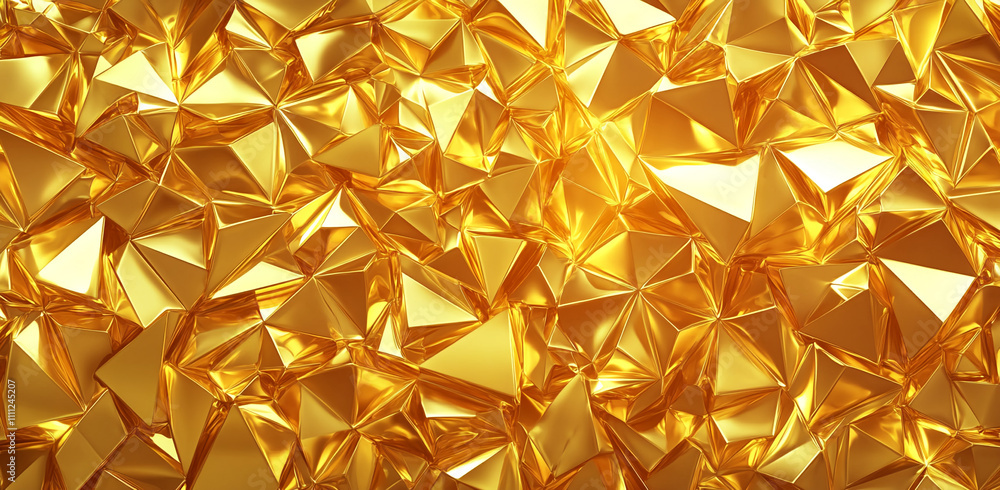 Poster shimmering gold geometric patterns create a captivating display of light and texture