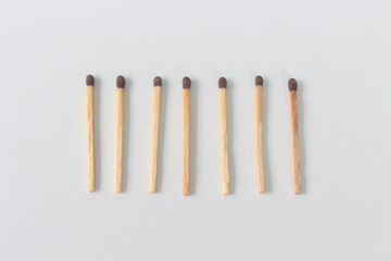 close up of matchstick isolated on white background