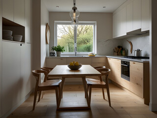 Light and Airy Dining Area in a Modern Small Kitchen