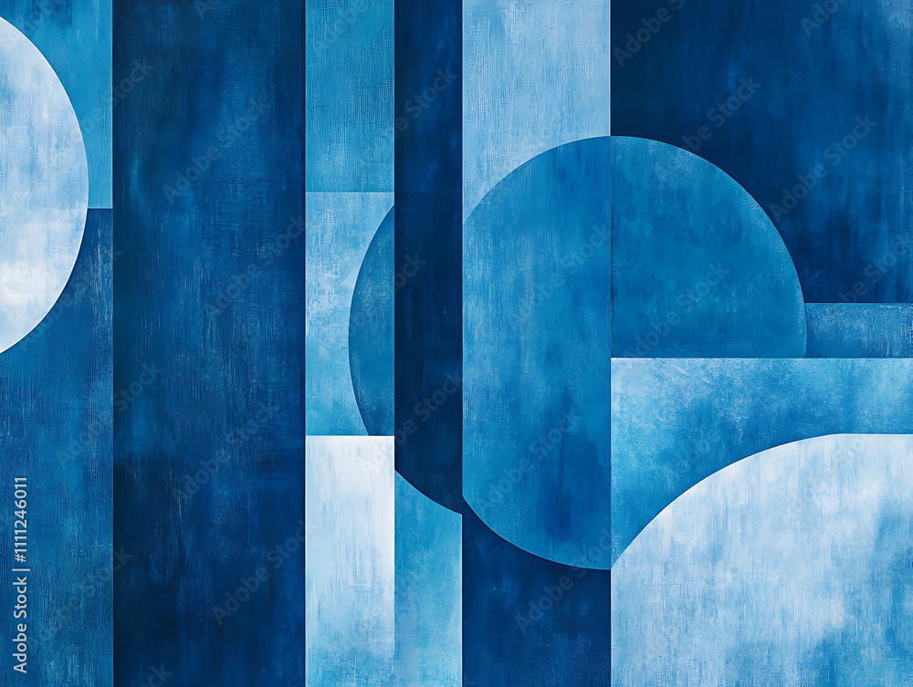Poster abstract background design composition with blue geometric shapes