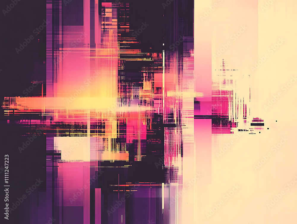 Aufkleber Abstract digital geometric cubes background with copy space