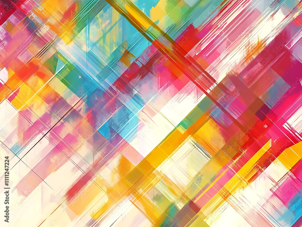 Aufkleber Abstract digital geometric cubes background with copy space
