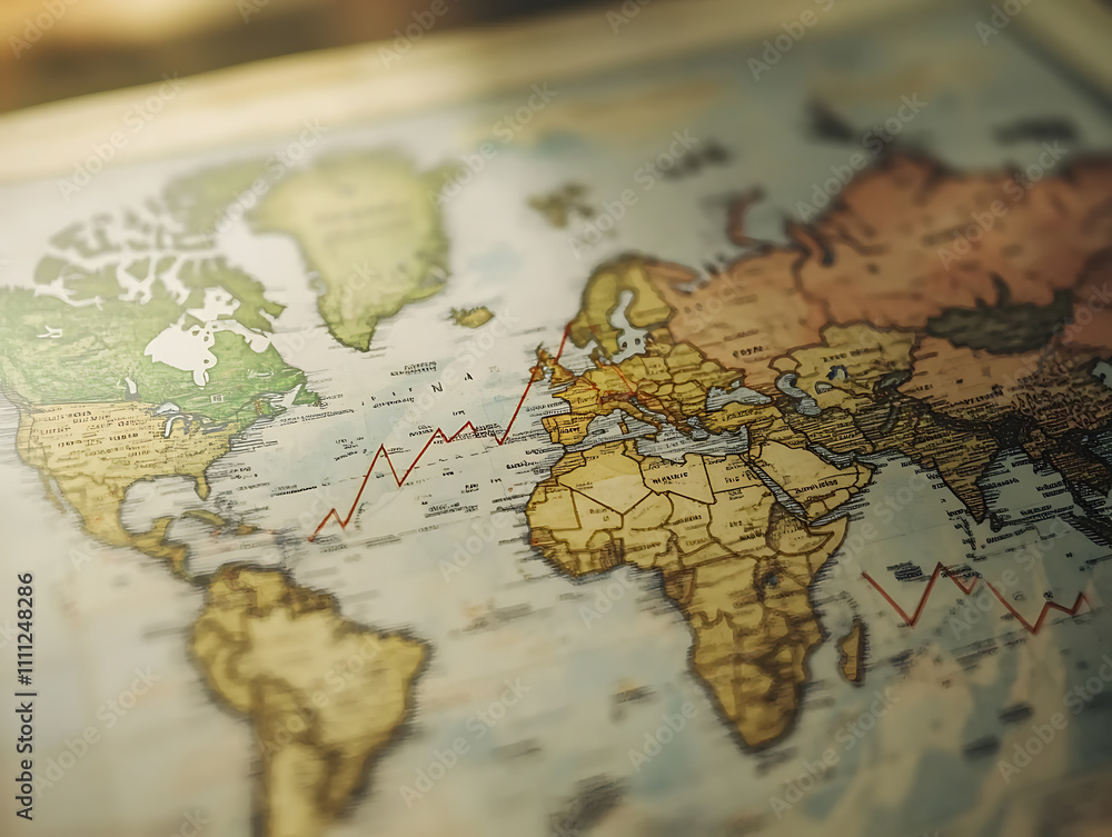Poster currency exchange and money transfer concept with world map and banknotes of different currencies wi