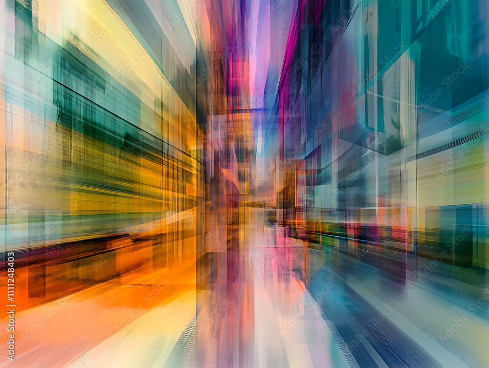 Leinwandbilder an abstract representation of digital transformation in the corporate world, showcasing the integrat