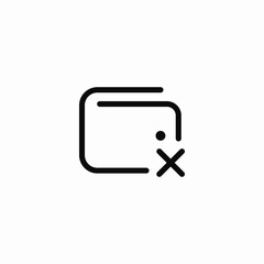 digital wallet delete icon sign vector