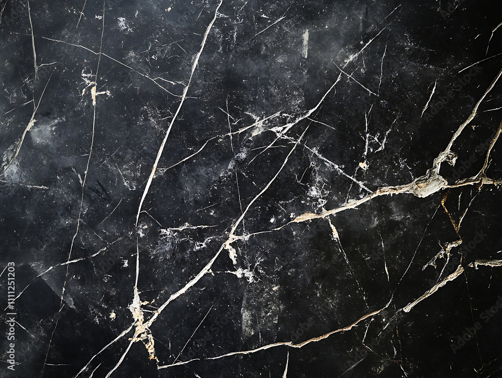 Poster Black kitchen table background with scratches and cracks, for overlay and screen layer modes