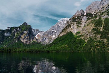 View of Lake Königssee in Bavaria, Germany.