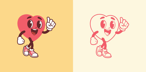 Anthropomorphic character heart full of love