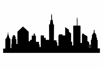 Obraz premium City Skyline Silhouette Illustration 