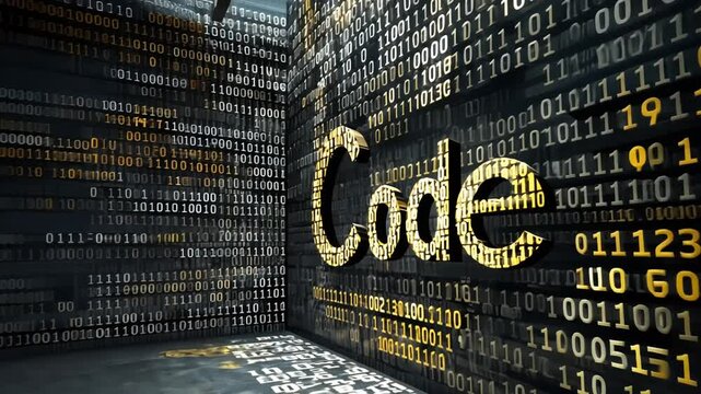 Code in binary code room.
