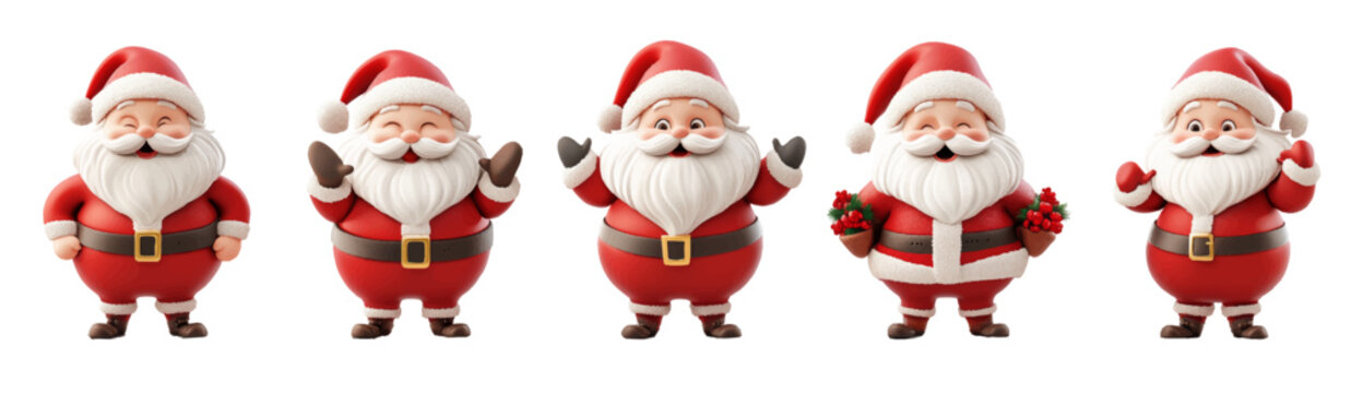 Collection of Christmas 3d style Santa Clause