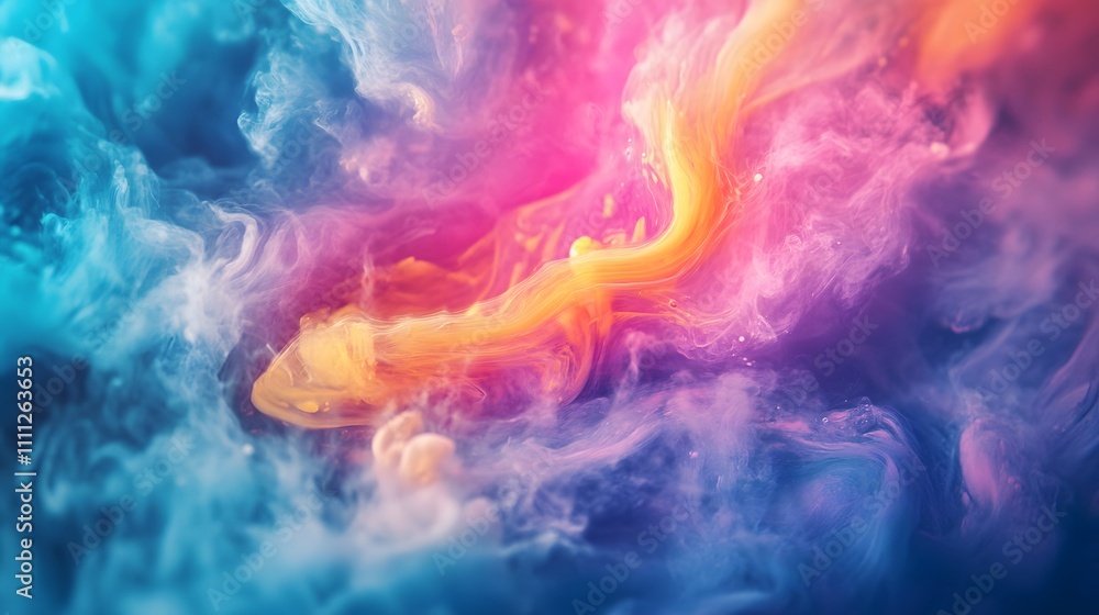 Poster abstract swirl of colorful clouds in motion