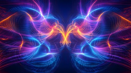 Fototapeta premium Colorful Energy Waves in a Dark Space