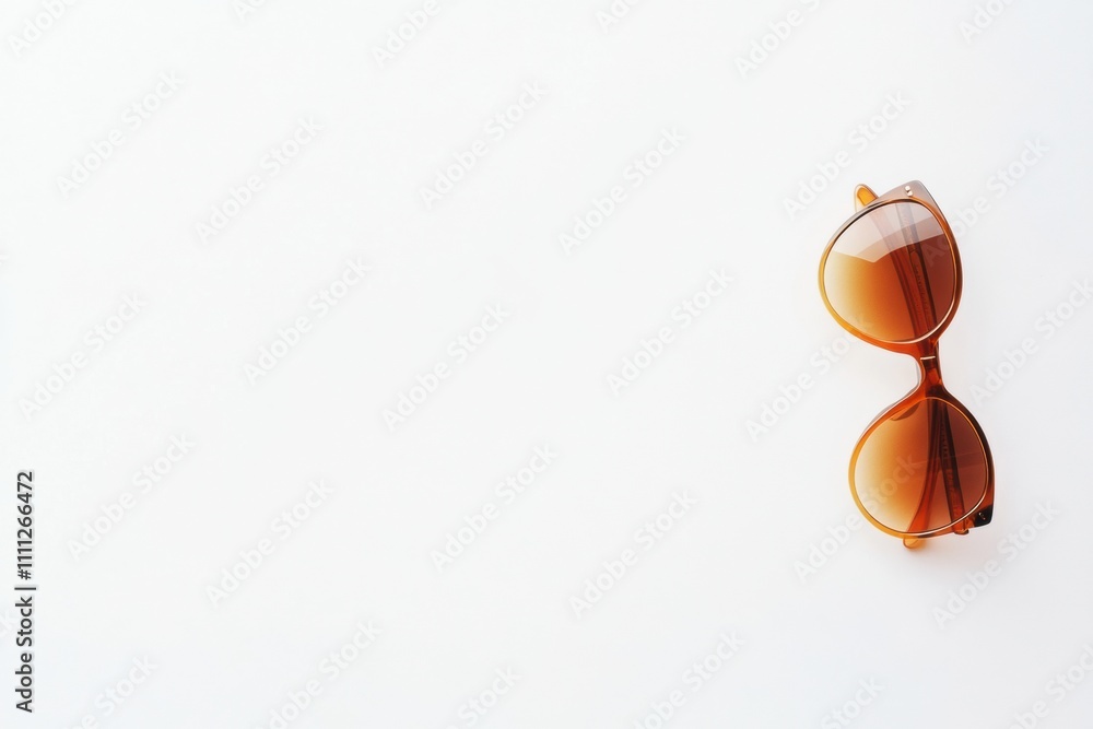 Aufkleber summer accessories like sunglasses and sunscreen featured on a white background, perfect for adding 