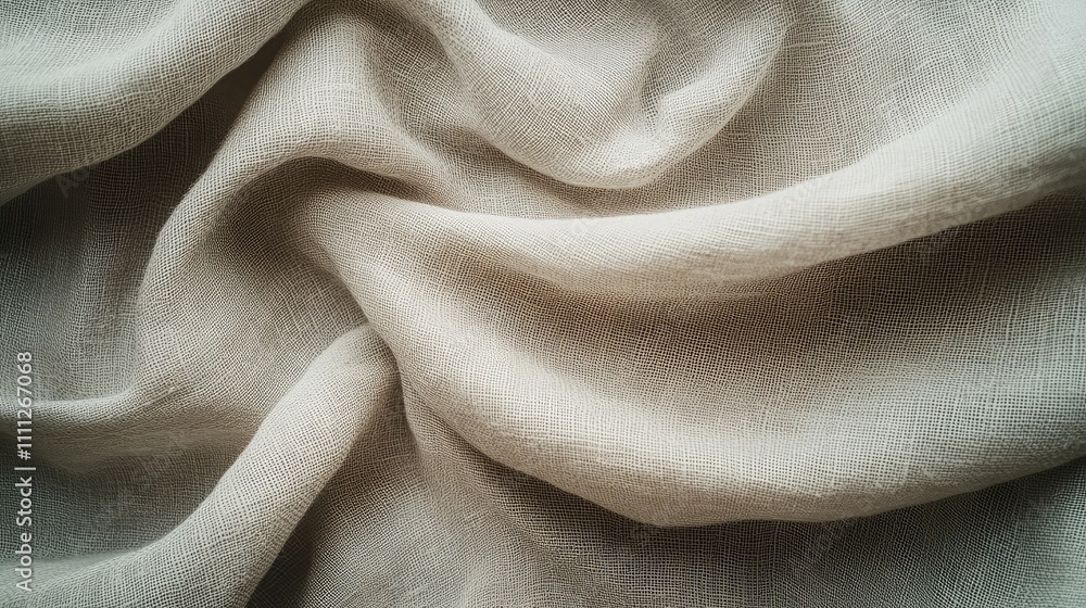 Aufkleber soft white fabric texture with elegant draped folds and patterns