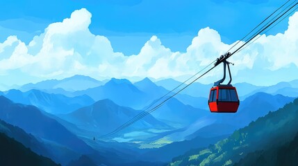 Cable Car Journey Through Majestic Mountains and Scenic Wilderness