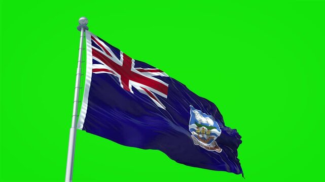 Green screen flag of falk land Islands