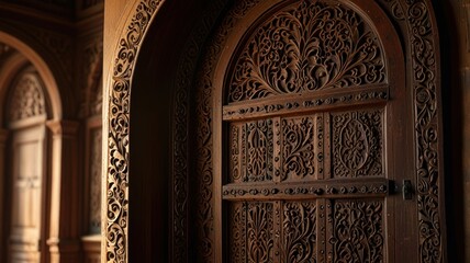 Intricate Carved Wooden Door