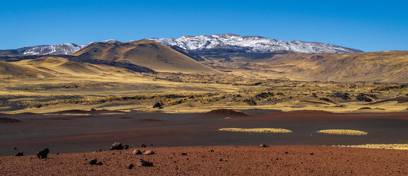 Colorful desert volcanic lands