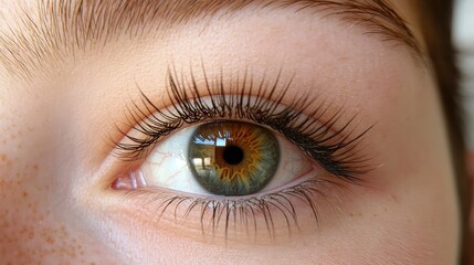 Obraz premium Captivating Close-Up of a Beautiful Eye with Unique Iris Colors