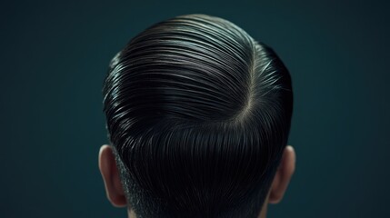 Fototapeta premium Smooth and Sleek Hairstyle with Glossy Finish from Rear View