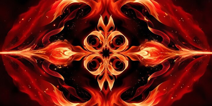 Blazing fire abstract background with random artistic design and rays placement