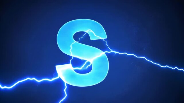 Electric S letter on a dark background.