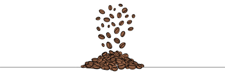 coffee bean line art drawing