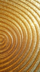 Naklejka premium golden glitter pattern forms mesmerizing circular waves, perfect for elegant and luxurious wallpaper or design background applications, adding sparkle and richness