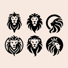 lion head set vector