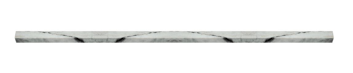 Long horizontal marble beam. On isolated transparent background.