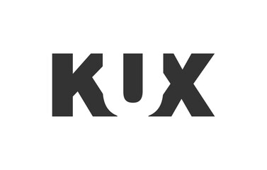 KUX logo design. Initial letter K U X bold font style for tech startups, consulting, corporate branding. Creative company name, headlines typography identity, trendy logotype.