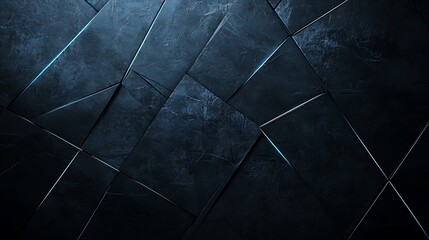 Abstract dark blue geometric pattern with light lines and texture.