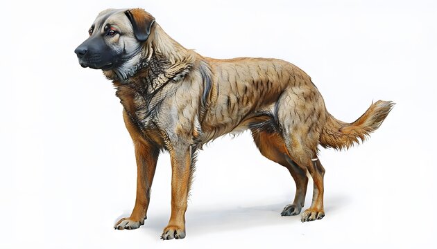 Armenian Gampr Dog with Strong Build on a White Background