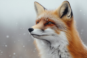 Obraz premium Red Fox In Winter Snow A Majestic Creature