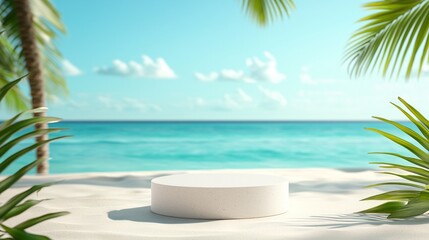 Obraz premium Tropical Beach Paradise Summer Vacation Product Display Platform