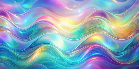 Fototapeta premium Iridescent background with wavy abstract patterns and blurred effect, vaporwave, surface, wrinkled, vapor, abstract