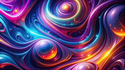 Fototapeta premium Liquid neon swirls abstract wallpaper , vibrant, colorful, neon, swirls, liquid, abstract, background, wallpaper, design