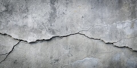 Obraz premium Cracked grey concrete wall texture, cracks, aged, weathered, worn, rough, surface, textured, background, urban, grunge