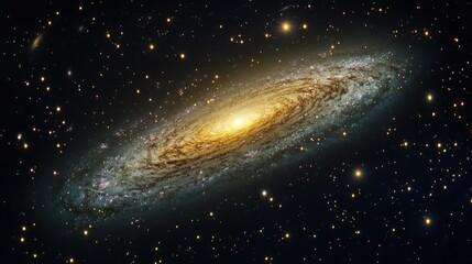 Fototapeta premium Spiral galaxy in deep space with stars.