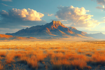 Fototapeta premium Majestic Mountain Range Under a Sunset Sky