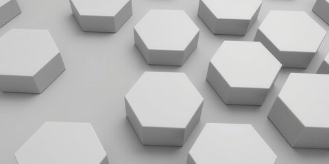 Abstract geometric background with grey hexagons creating a spacious layout for promotional text or marketing content, content, spacious