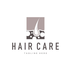 Hair care logo design simple hair skin care silhouette illustration vector template