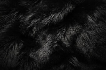 Obraz premium Soft black fur texture showing intricate patterns and silky appearance suitable for fashion and design applications